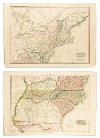 (NORTH AMERICA.) John Pinkerton. Group of 4 large double-page engraved maps from the American edition of Pinkertons Modern Atlas.